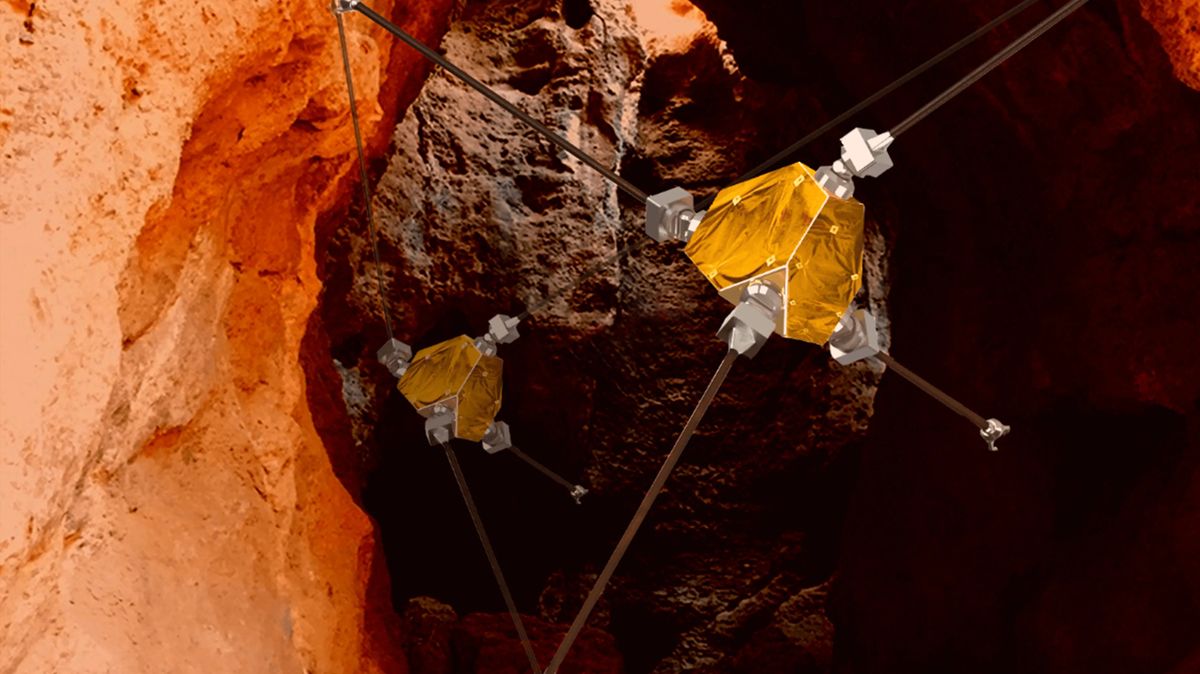 Pavouci na Marsu: Vědci testují unikátního robota do tamních jeskyní